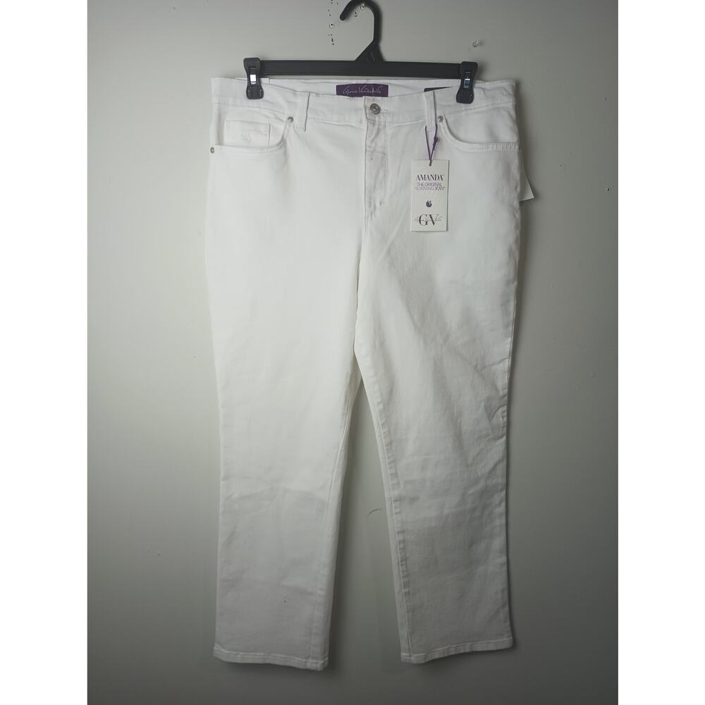 Gloria Vanderbilt Amanda Stretch White‎ Jeans NWT Women 16 Short pockets